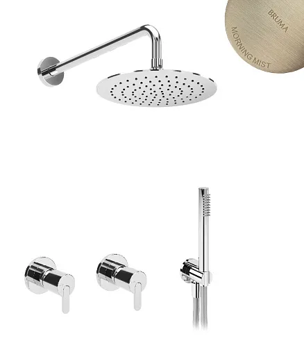Система скрытого монтажа Bruma Leaf на 2 потока Set 167 120 1 MM-Double, верхний душ 300мм Morning Mist